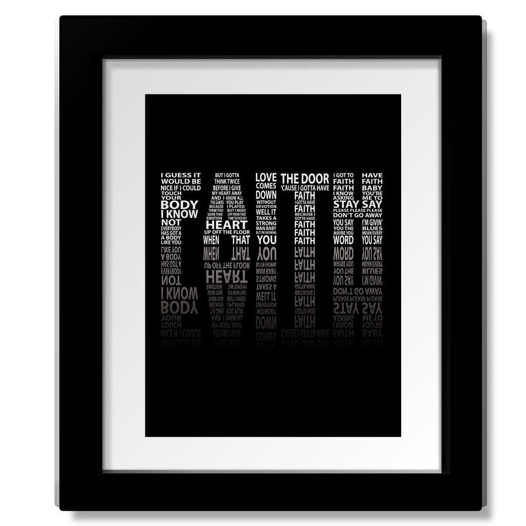 Faith by George Michael - 80s Song Lyric Art Poster Print