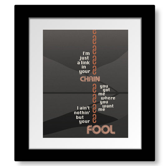 Chain of Fools by Aretha Franklin - Motown Music Lyric Art Song Lyrics Art Song Lyrics Art 8x10 Framed and Matted Print 