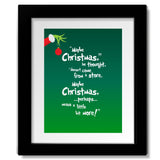 The Christmas Grinch - Dr. Suess Quote Print - Green Version