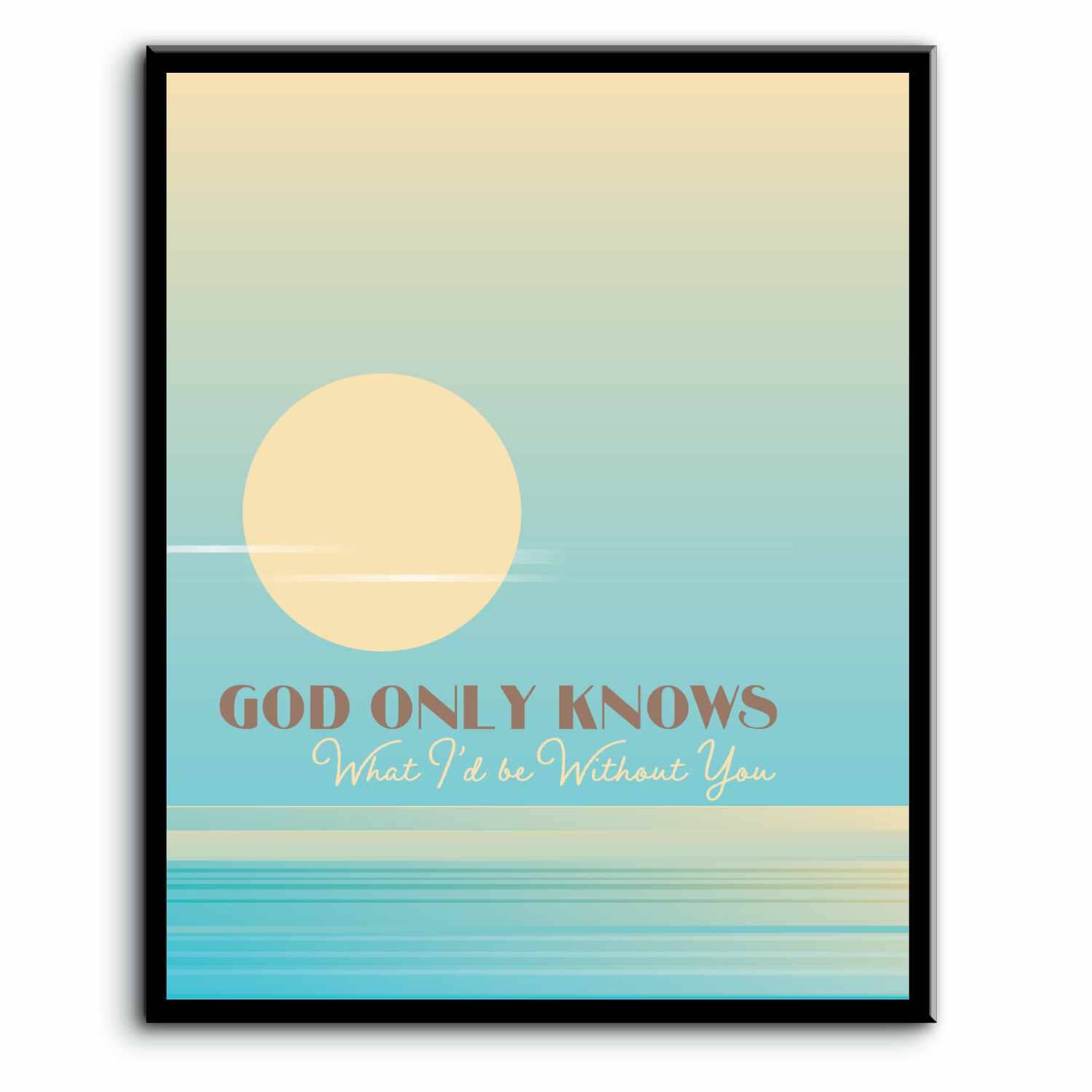 God Only Knows by the Beach Boys - Song Lyric Wall Art Song Lyrics Art Song Lyrics Art 8x10 Plaque Mount 