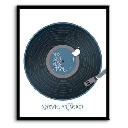 Norwegian Wood by the Beatles - Song Lyric Art Wall Poster Song Lyrics Art Song Lyrics Art 8x10 Plaque Mount 