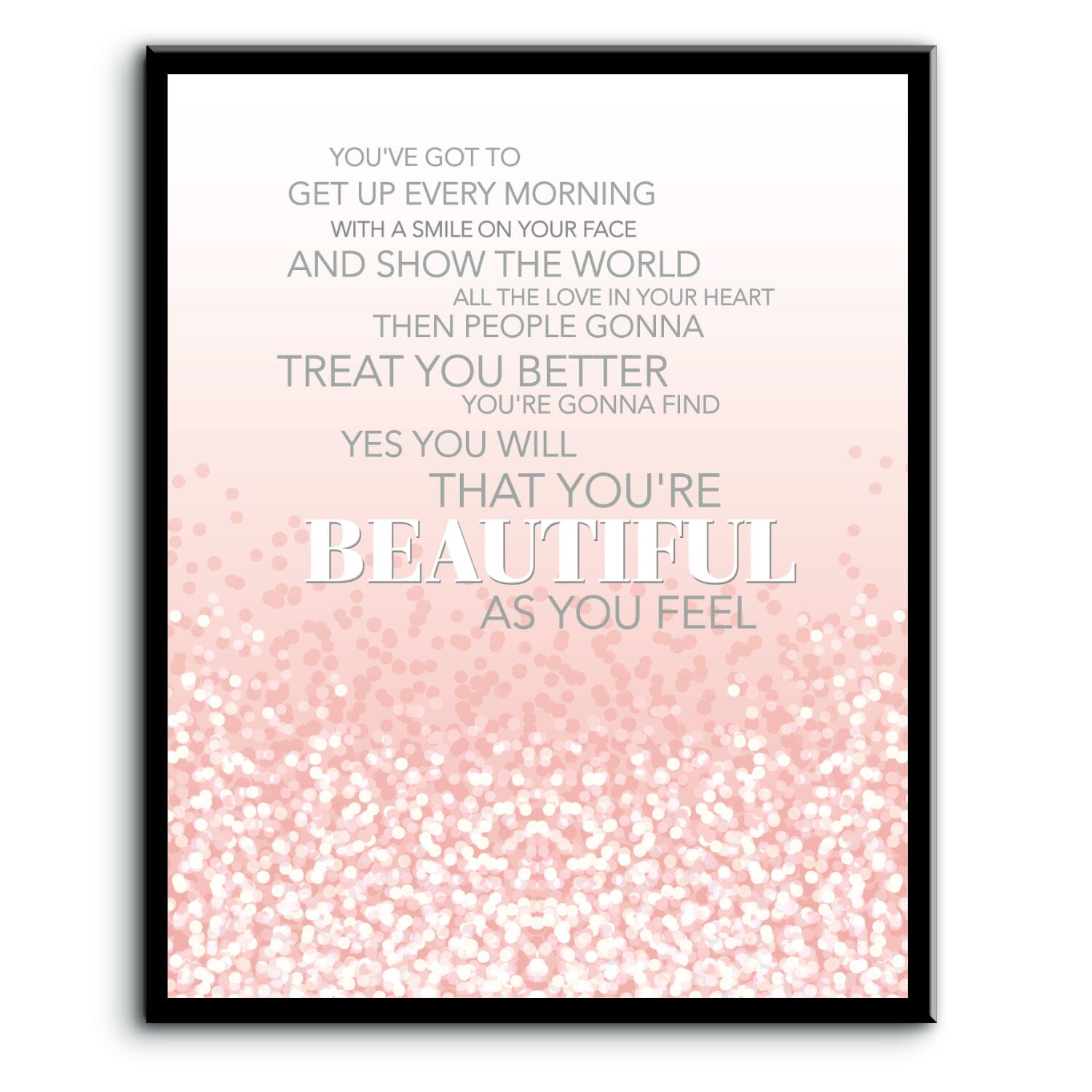 Beautiful by Carole King - 70s Love Song Lyrics Art Print Song Lyrics Art Song Lyrics Art 8x10 Plaque Mount 