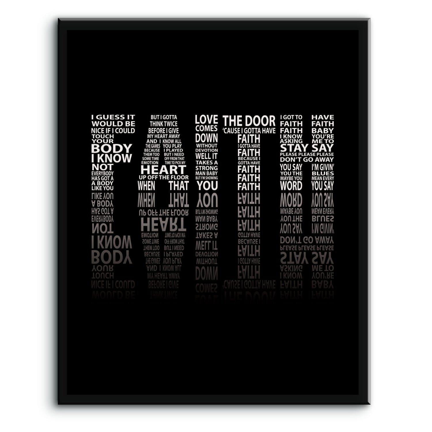 Faith by George Michael - 80s Song Lyric Art Poster Print Song Lyrics Art Song Lyrics Art 8x10 Plaque Mount 