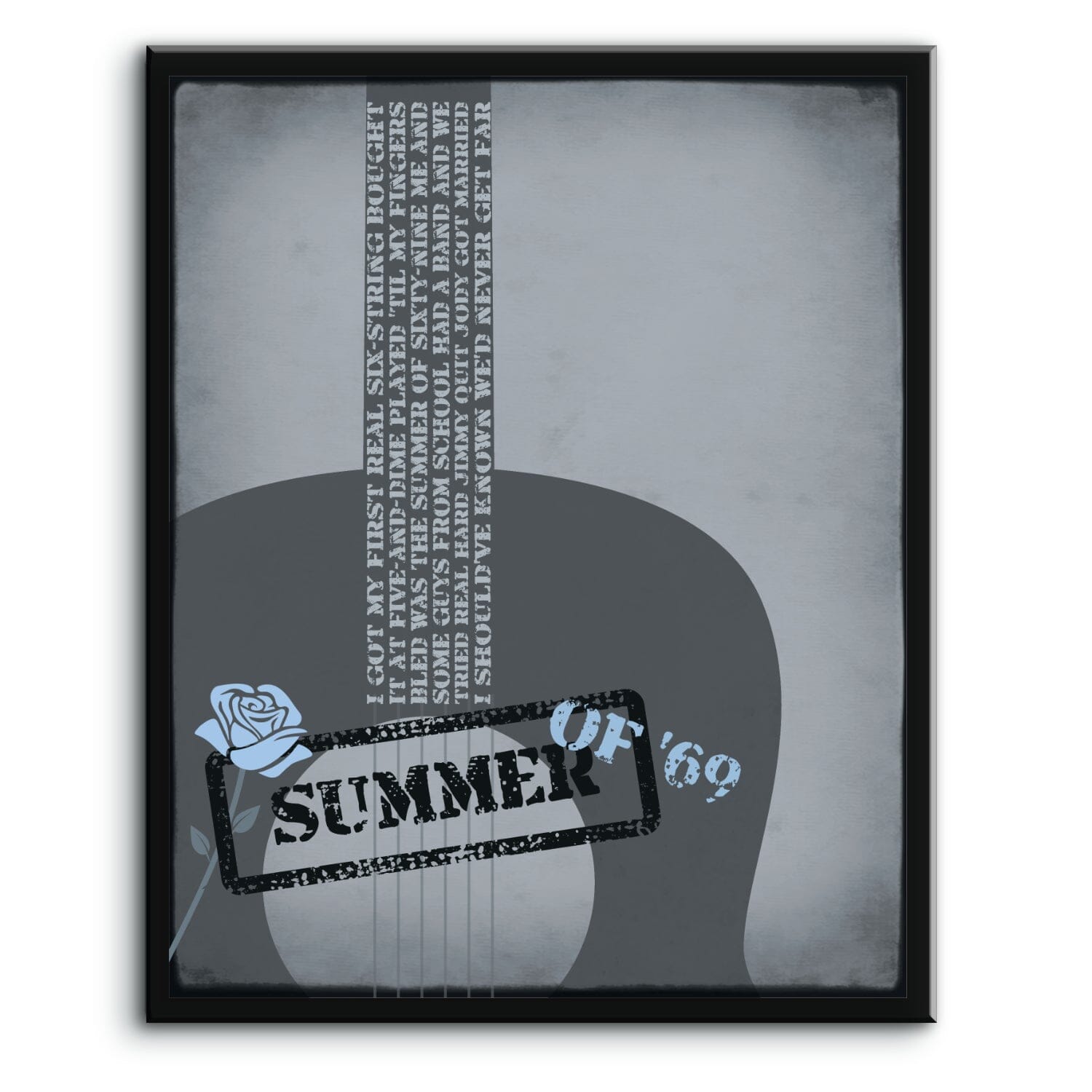 Summer of '69 by Bryan Adam - Lyric Inspired Song Lyric Art Song Lyrics Art Song Lyrics Art 8x10 Plaque Mount 