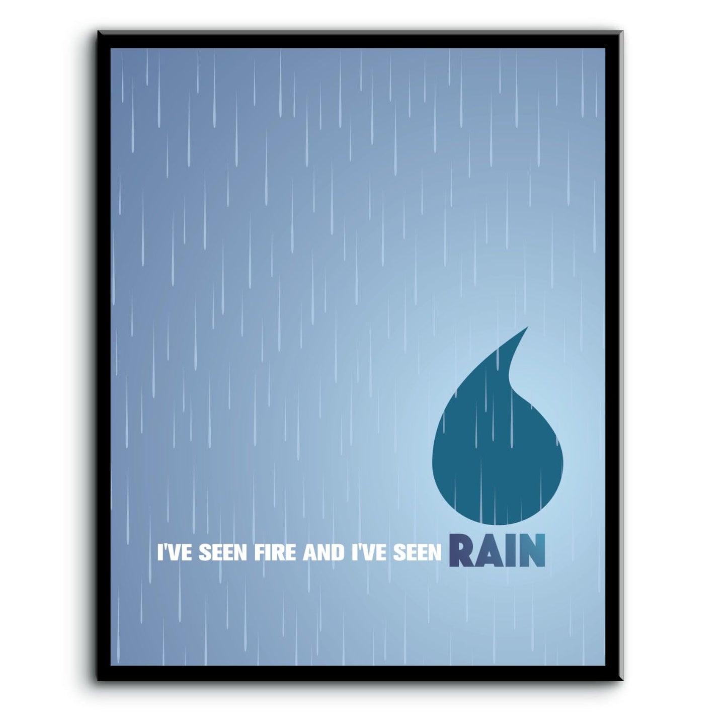 Fire and Rain by James Taylor - Music Wall Art Print Poster Song Lyrics Art Song Lyrics Art 