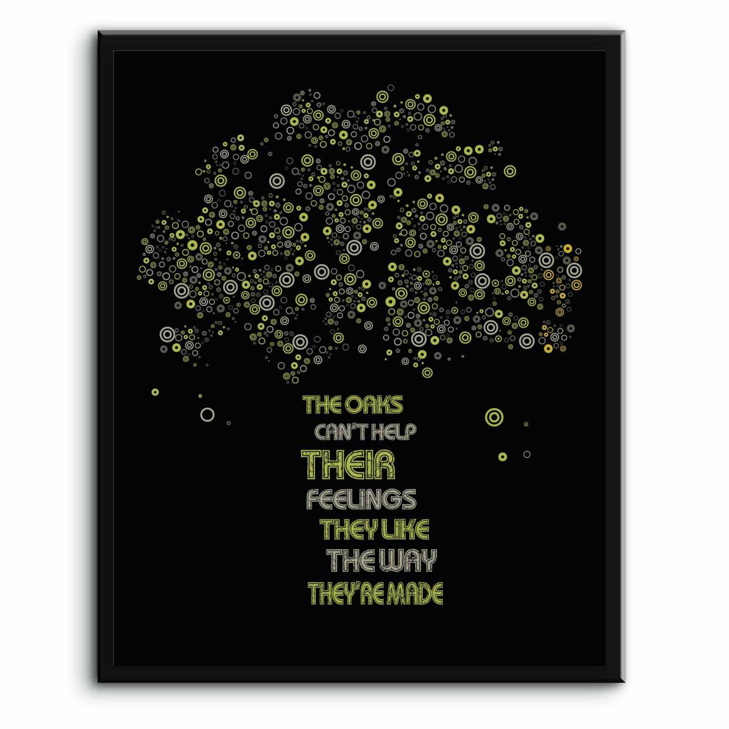 The Trees by Rush - Lyric Inspired Song Art Rock Music Print Song Lyrics Art Song Lyrics Art 8x10 Plaque Mount 