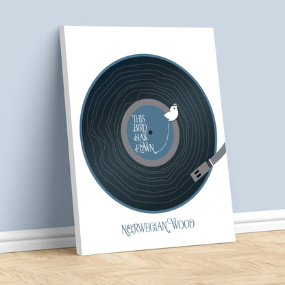 Norwegian Wood by the Beatles - Song Lyric Art Wall Poster Song Lyrics Art Song Lyrics Art 11x14 Canvas Wrap 