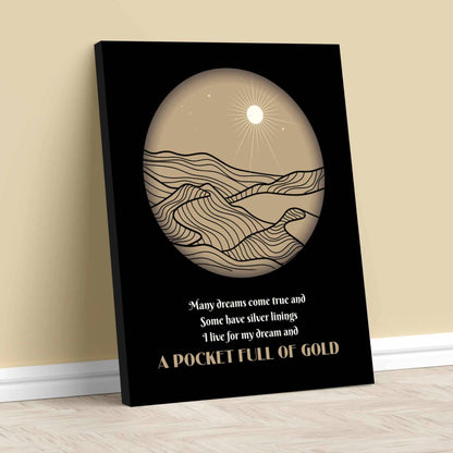 Over the Hills and Far Away by Led Zeppelin - Rock Music Art Song Lyrics Art Song Lyrics Art 11x14 Canvas Wrap 