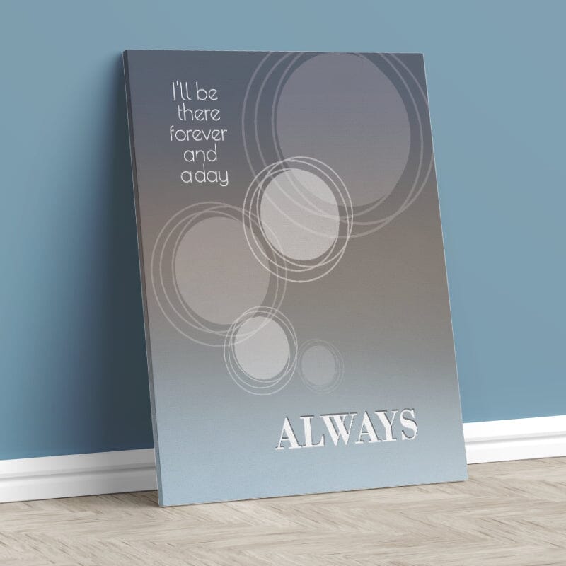 Always by Bon Jovi - Song Lyric Art Music Print Poster Song Lyrics Art Song Lyrics Art 11x14 Canvas Wrap 