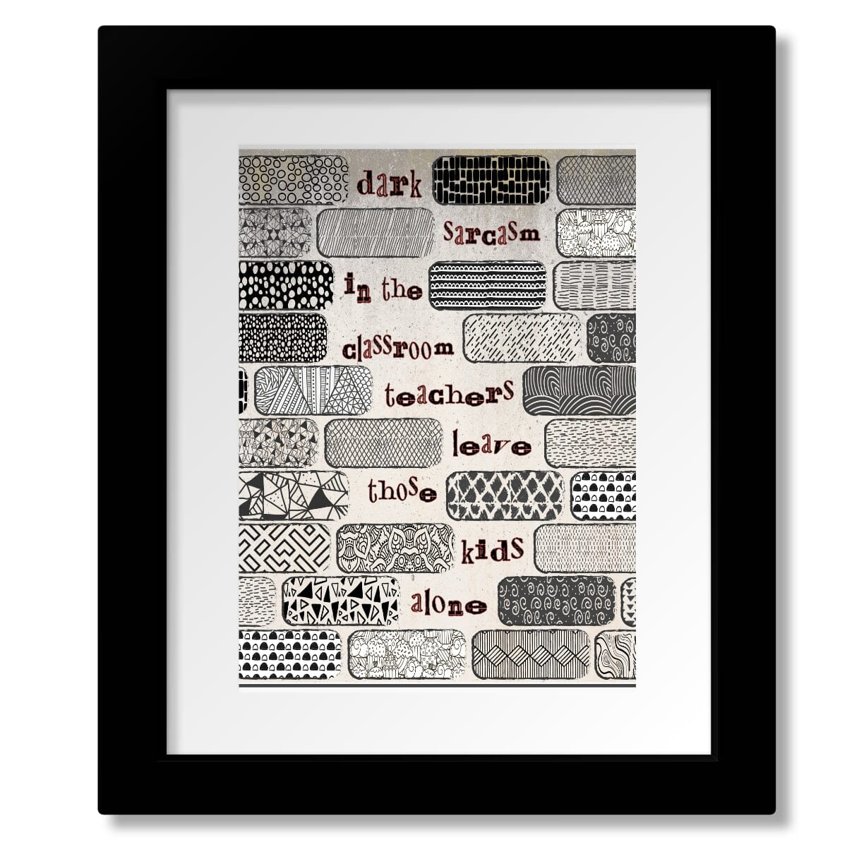 Another Brick in the Wall by Pink Floyd - Song Lyric Poster Song Lyrics Art Song Lyrics Art 8x10 Framed and Matted Print 