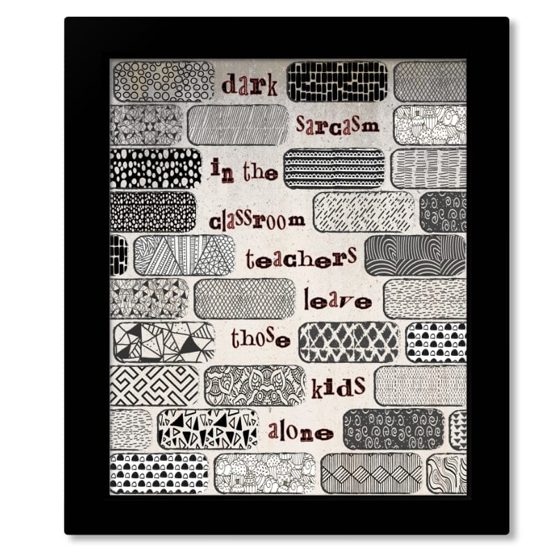 Another Brick in the Wall by Pink Floyd - Song Lyric Poster Song Lyrics Art Song Lyrics Art 8x10 Framed Print (without mat) 