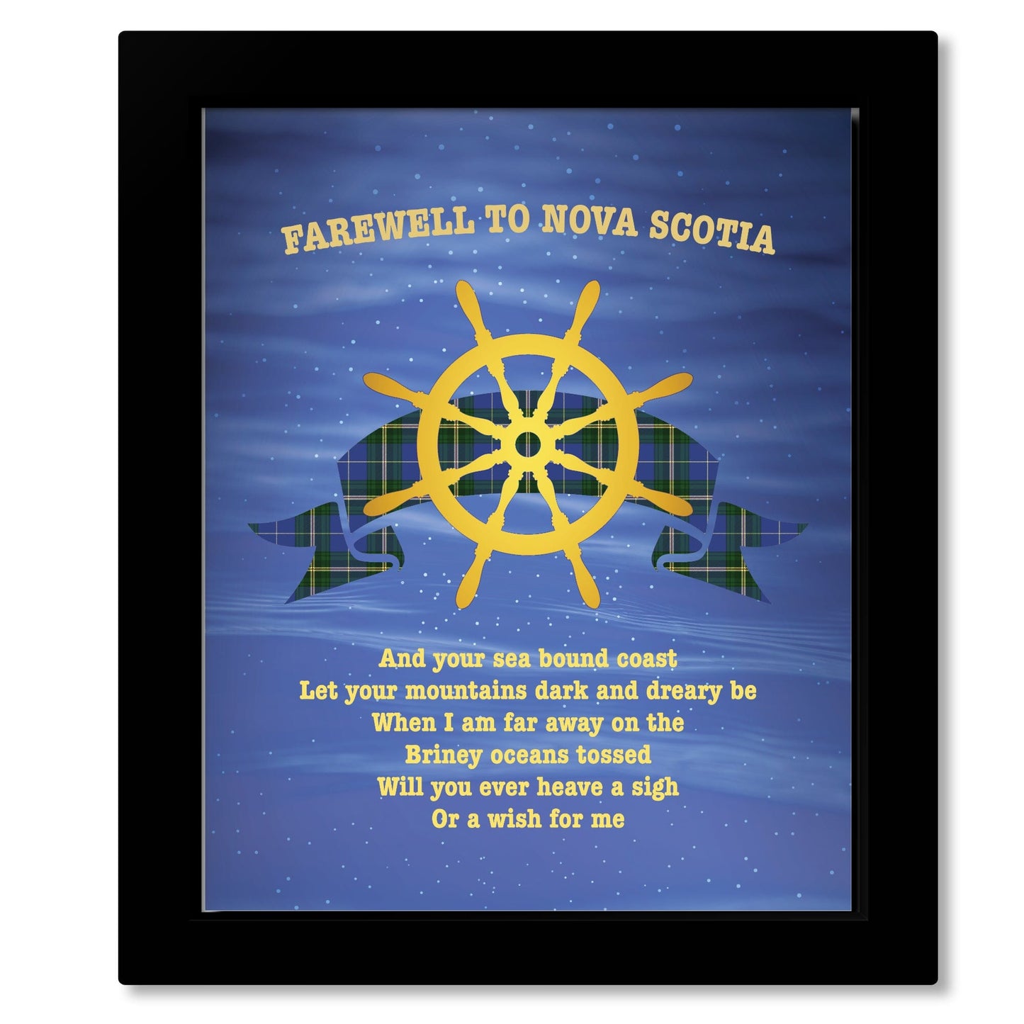 Farewell to Nova Scotia by the Irish Rovers - Wall Art Print Song Lyrics Art Song Lyrics Art Framed 8x10 Print (without mat) 