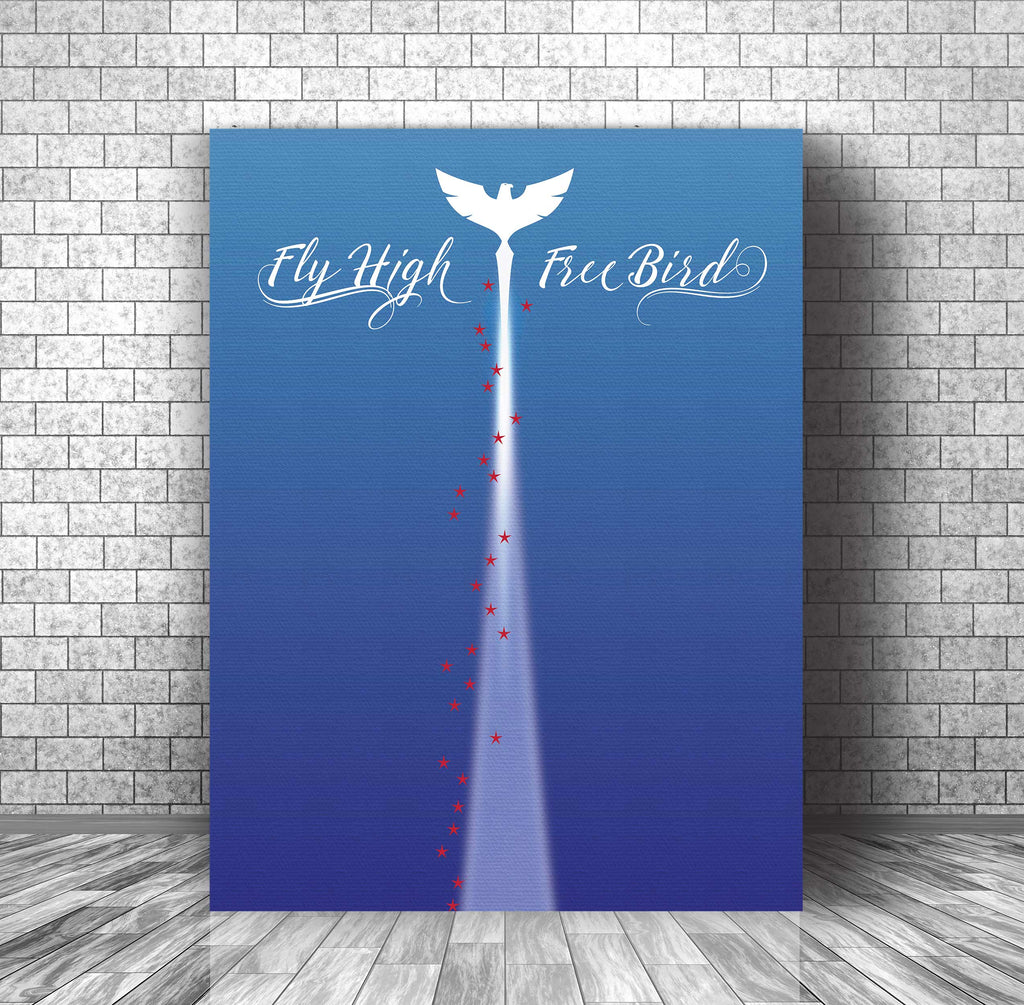 Rock Music Song Lyric Music Poster Art - Free Bird by Lynyrd Skynyrd