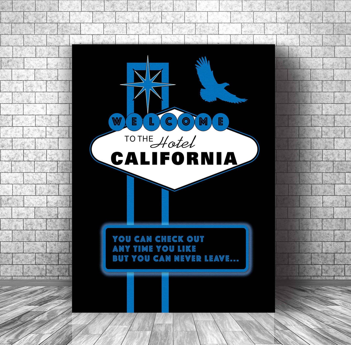 Hotel California by the Eagles - Lyric Inspired Art Print Song Lyrics Art Song Lyrics Art 16x20 Canvas Wrap 
