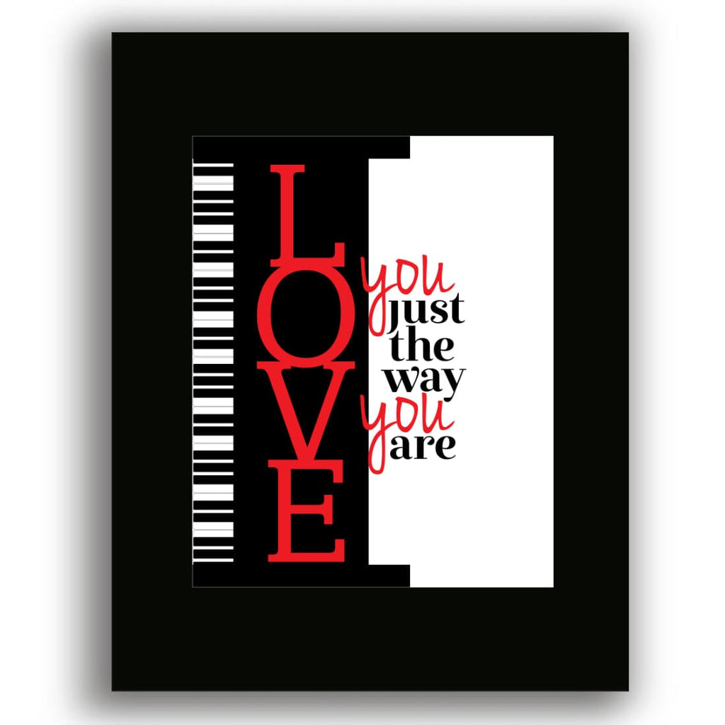 I Love you Just the Way you are by Billy Joel Lyrical Art Quote Poster Custom Design Print