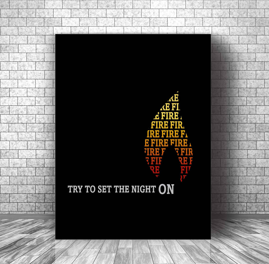 Illustrated Song Lyric Music Poster Art - Light my Fire by The Doors