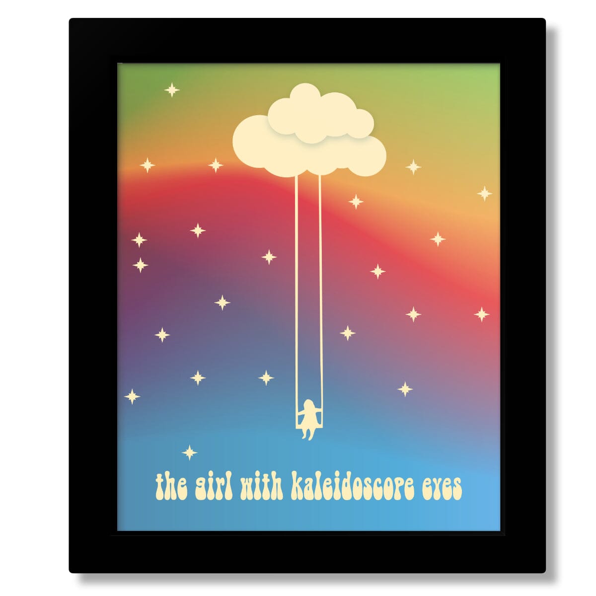 Lucy in the Sky with Diamonds by Beatles - Song Lyric Art Song Lyrics Art Song Lyrics Art 8x10 Framed Print (without mat) 