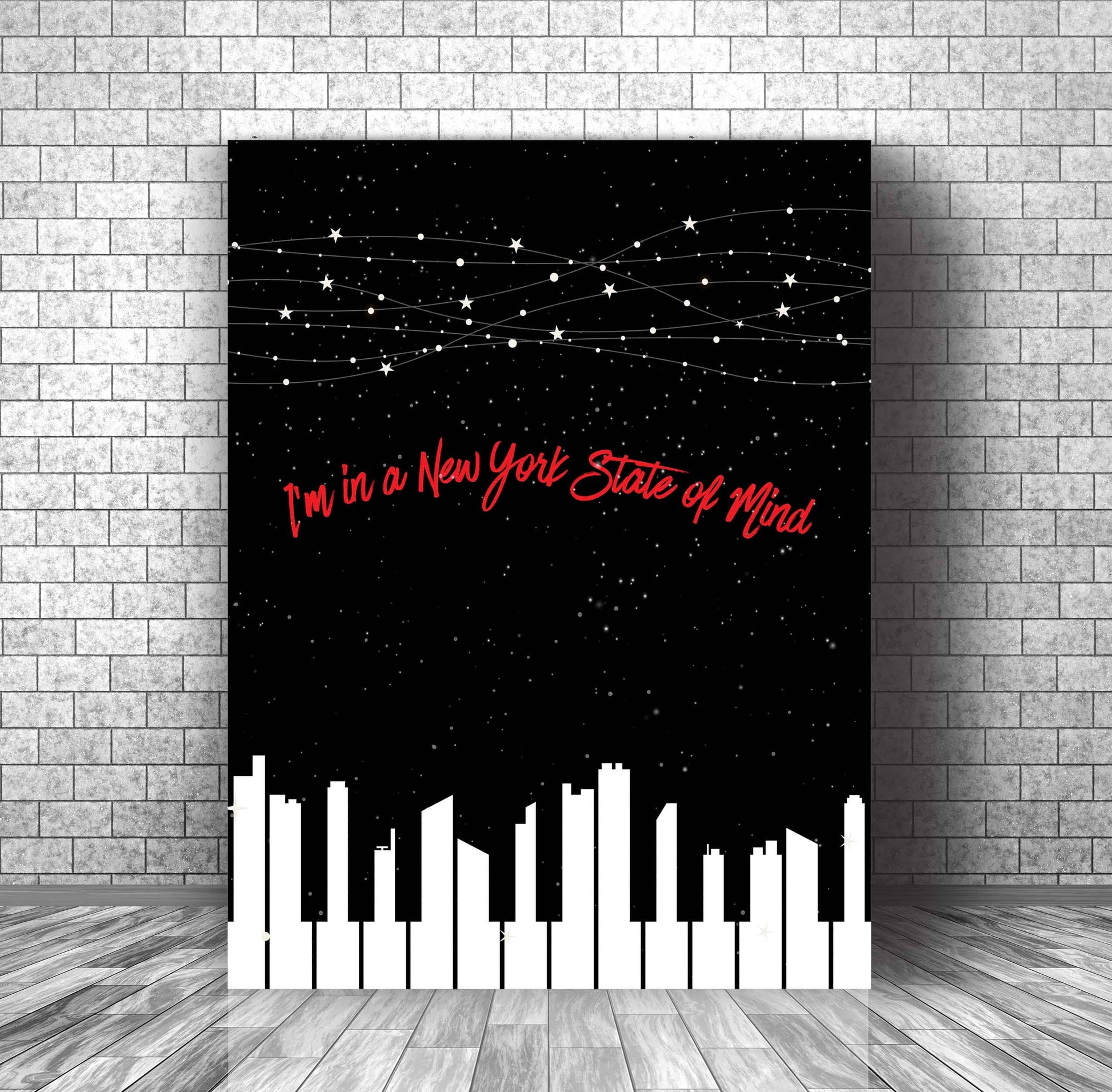 New York State of Mind by Billy Joel - Song Lyrics Art Print Song Lyrics Art Song Lyrics Art 11x14 Canvas Wrap 