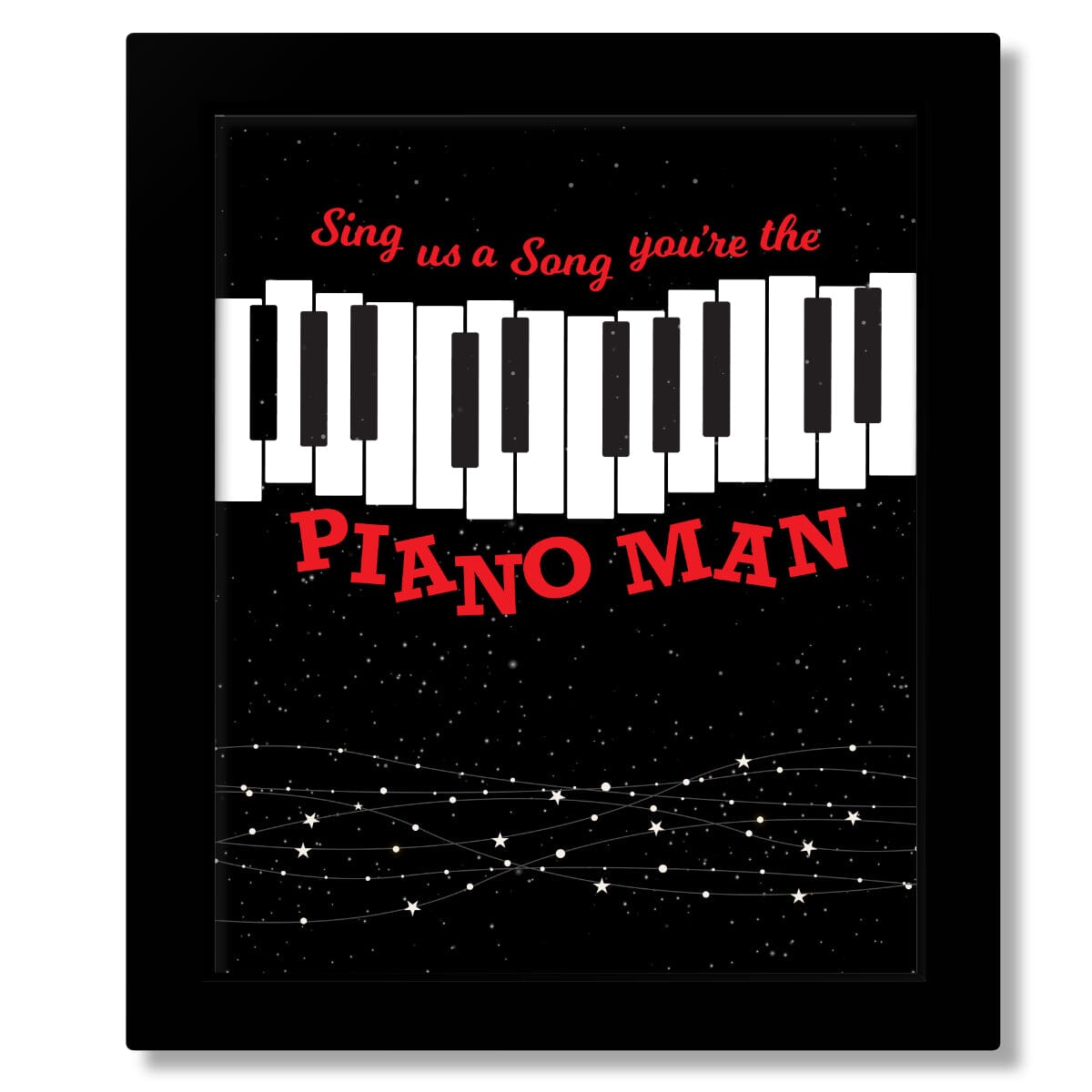 Piano Man by Billy Joel - Classic Rock Art Song Lyrics Print Song Lyrics Art Song Lyrics Art 8x10 Framed Print (without mat) 