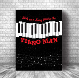 Classic Rock Art Print Song Lyrics Inspired - Piano Man by Billy Joel