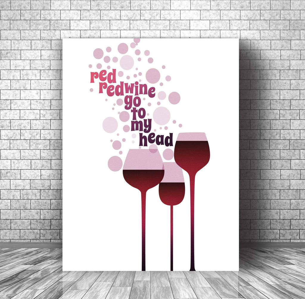 Music Quote Song Lyric Art Poster - Red Red Wine by Neil Diamond