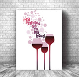 Music Quote Song Lyric Art Poster - Red Red Wine by Neil Diamond