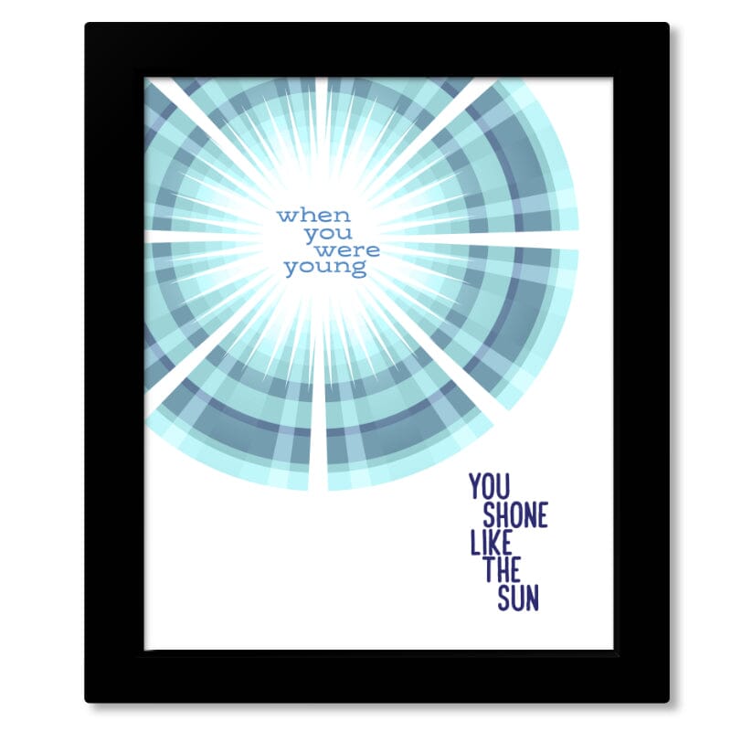 Shine on Crazy Diamond by Pink Floyd - Rock Song Lyric Art Song Lyrics Art Song Lyrics Art 8x10 Framed print without Mat 