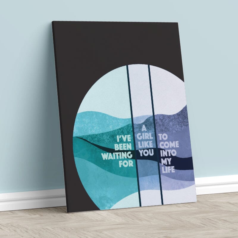 Waiting for a Girl Like You by Foreigner - Song Lyric Print Song Lyrics Art Song Lyrics Art 11x14 Canvas Wrap 