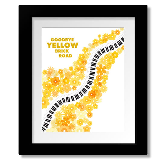 Goodbye Yellow Brick Road by Elton John - Song Lyric Print Song Lyrics Art Song Lyrics Art 8x10 Framed and Matted Print 