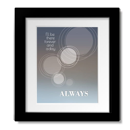 Always by Bon Jovi - Song Lyric Art Music Print Poster Song Lyrics Art Song Lyrics Art 8x10 Matted and Framed Print 