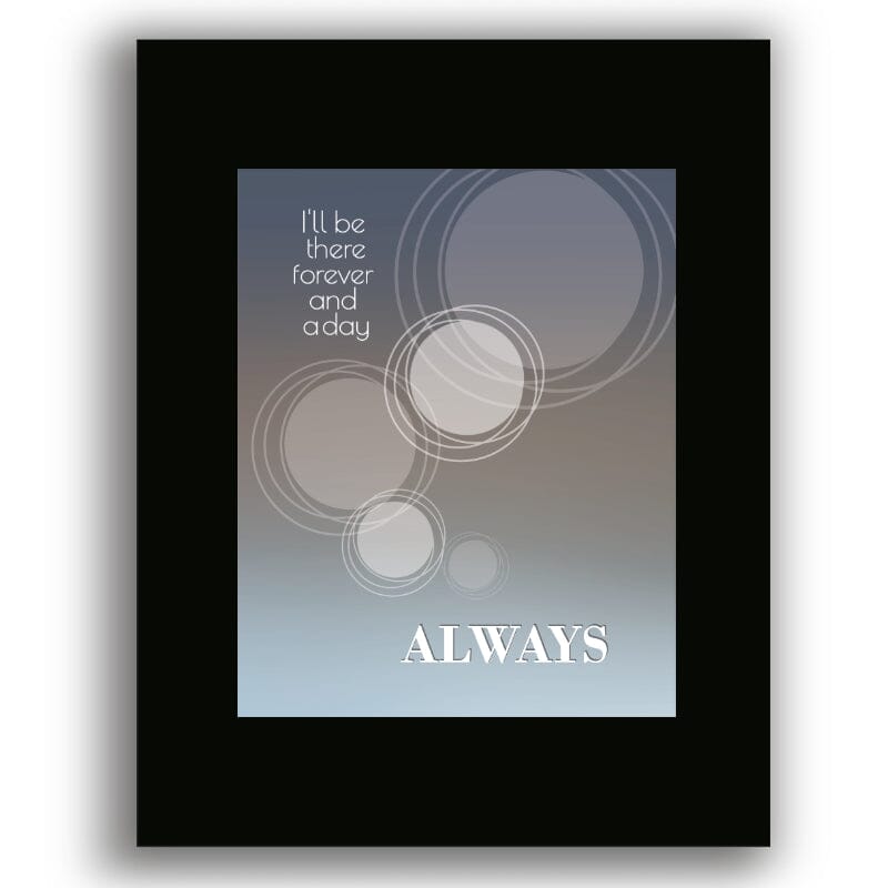 Always by Bon Jovi - Song Lyric Art Music Print Poster Song Lyrics Art Song Lyrics Art 8x10 Unframed Black Matted Print 