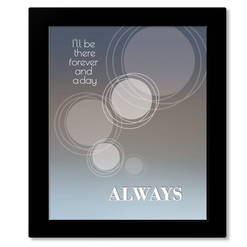 Always by Bon Jovi - Song Lyric Art Music Print Poster Song Lyrics Art Song Lyrics Art 8x10 Framed Print (without Mat) 