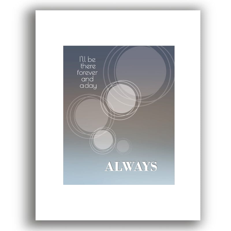 Always by Bon Jovi - Song Lyric Art Music Print Poster Song Lyrics Art Song Lyrics Art 8x10 Unframed White Matted Print 
