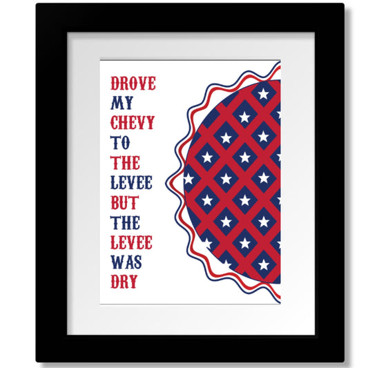 American Pie by Don McLean - Lyric Inspired Memorabilia Song Lyrics Art Song Lyrics Art 8x10 Matted and Framed Print 