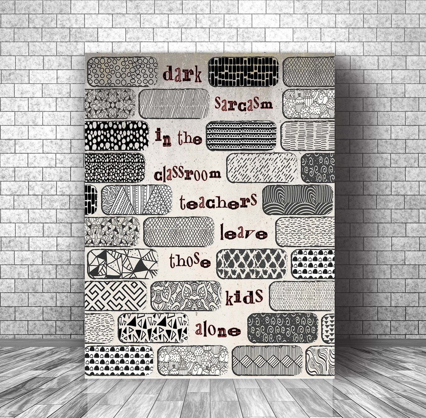 Another Brick in the Wall by Pink Floyd - Song Lyric Poster Song Lyrics Art Song Lyrics Art 11x14 Canvas Wrap 