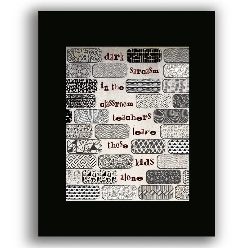 Another Brick in the Wall by Pink Floyd - Song Lyric Poster Song Lyrics Art Song Lyrics Art 8x10 Black Matted Unframed Print 