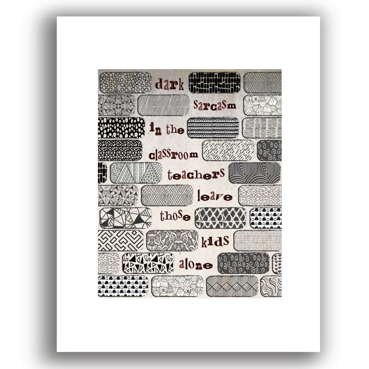 Another Brick in the Wall by Pink Floyd - Song Lyric Poster Song Lyrics Art Song Lyrics Art 8x10 White Matted Unframed Print 
