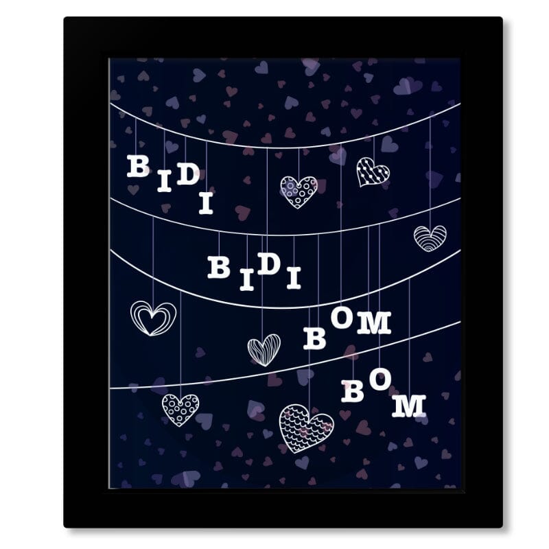 Bidi Bidi Bom Bom by Selena Quintanella - Song Lyric Pop Art Song Lyrics Art Song Lyrics Art 8x10 Framed Print (without mat) 