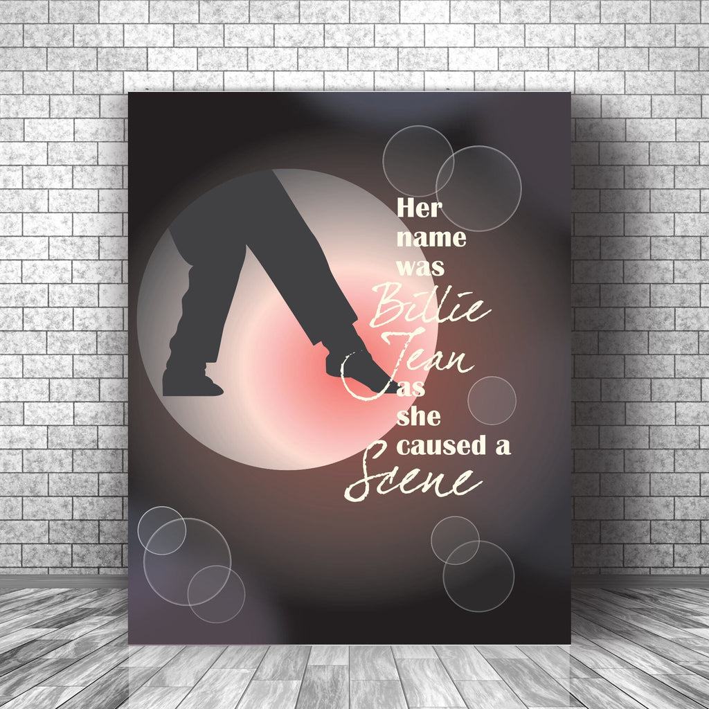 Billie Jean by Michael Jackson - Music Poster Song Lyric Artwork Print