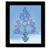 Blue Christmas by Elvis Presley Song Lyric Print Illustration Art