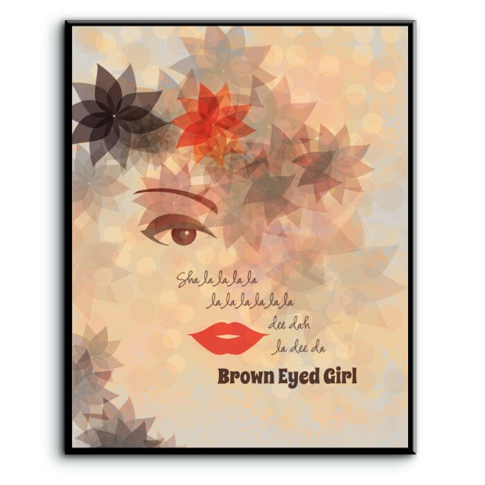 Brown Eyed Girl by Van Morrison - Rock Music Lyric Art Print Song Lyrics Art Song Lyrics Art 8x10 Plaque Mount 