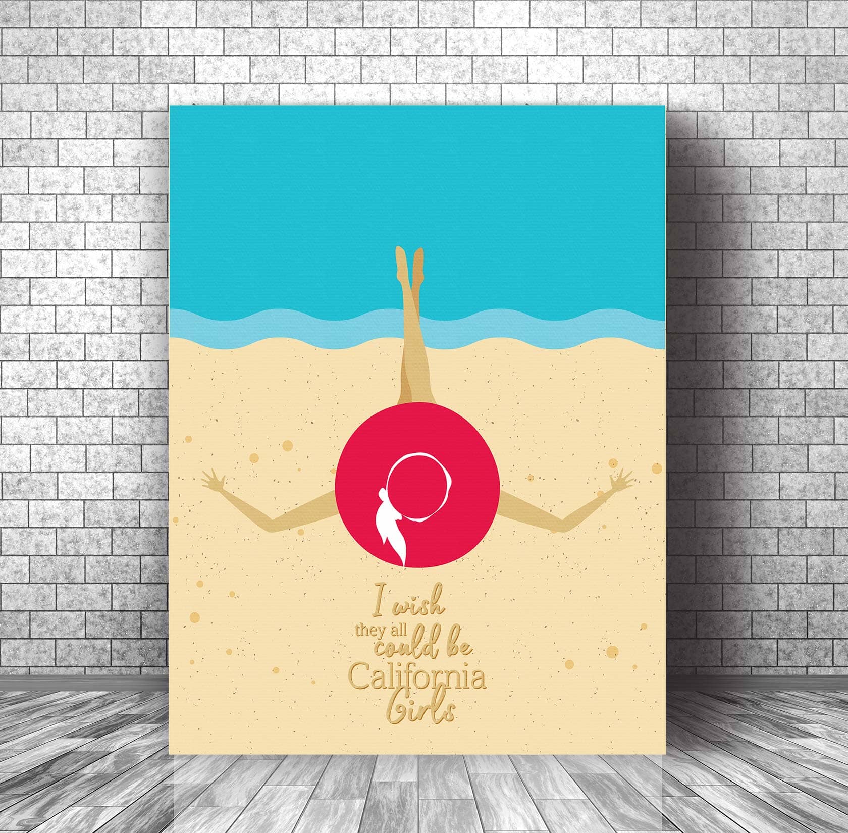 California Girls by Beach Boys - Music Lyric Poster Art Song Lyrics Art Song Lyrics Art 11x14 Canvas Wrap 