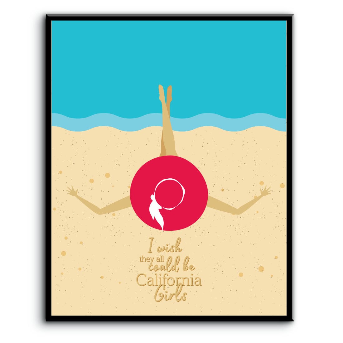 California Girls by Beach Boys - Music Lyric Poster Art Song Lyrics Art Song Lyrics Art 8x10 Plaque Mount 