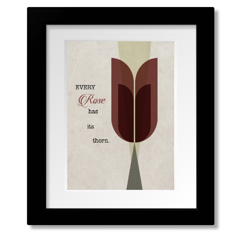 Every Rose Has Its Thorn by Poison - 80s Song Lyric Art Song Lyrics Art Song Lyrics Art 8x10 Matted and Framed Print 