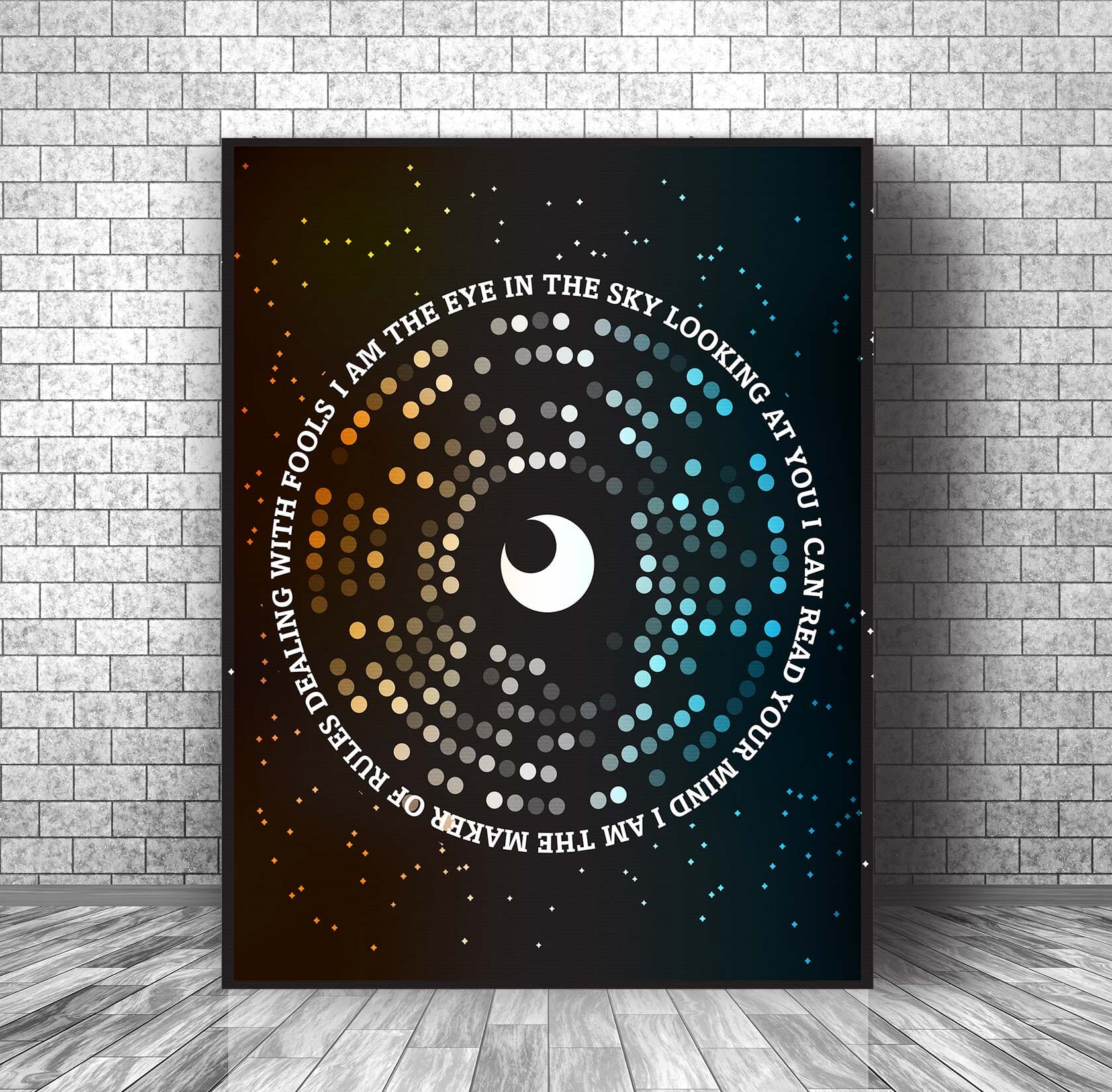 Eye in the Sky by Alan Parsons Project - 80s Song Lyric Art Song Lyrics Art Song Lyrics Art 11x14 Canvas Wrap 