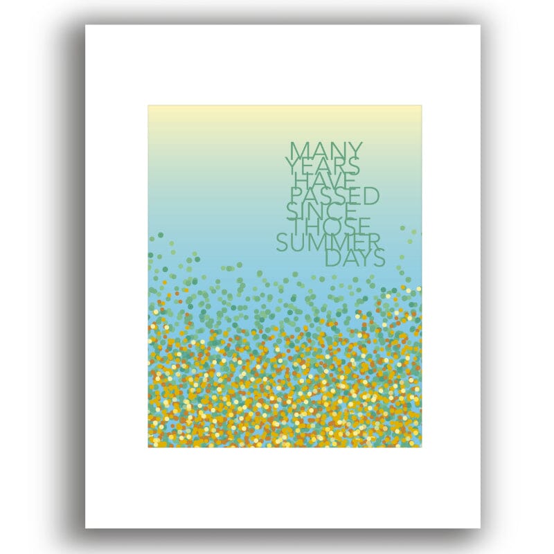 Fields of Gold by Sting - 80s Song Lyric Art Print Decor Song Lyrics Art Song Lyrics Art 8x10 White Matted Print 