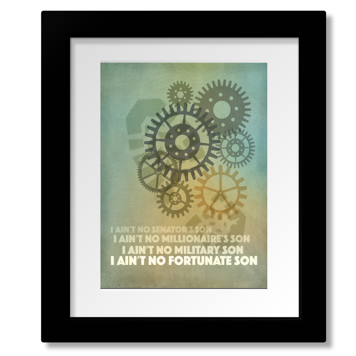 Fortunate Son by Creedence Clearwater Revival - Lyric Art Song Lyrics Art Song Lyrics Art 8x10 Matted and Framed Print 