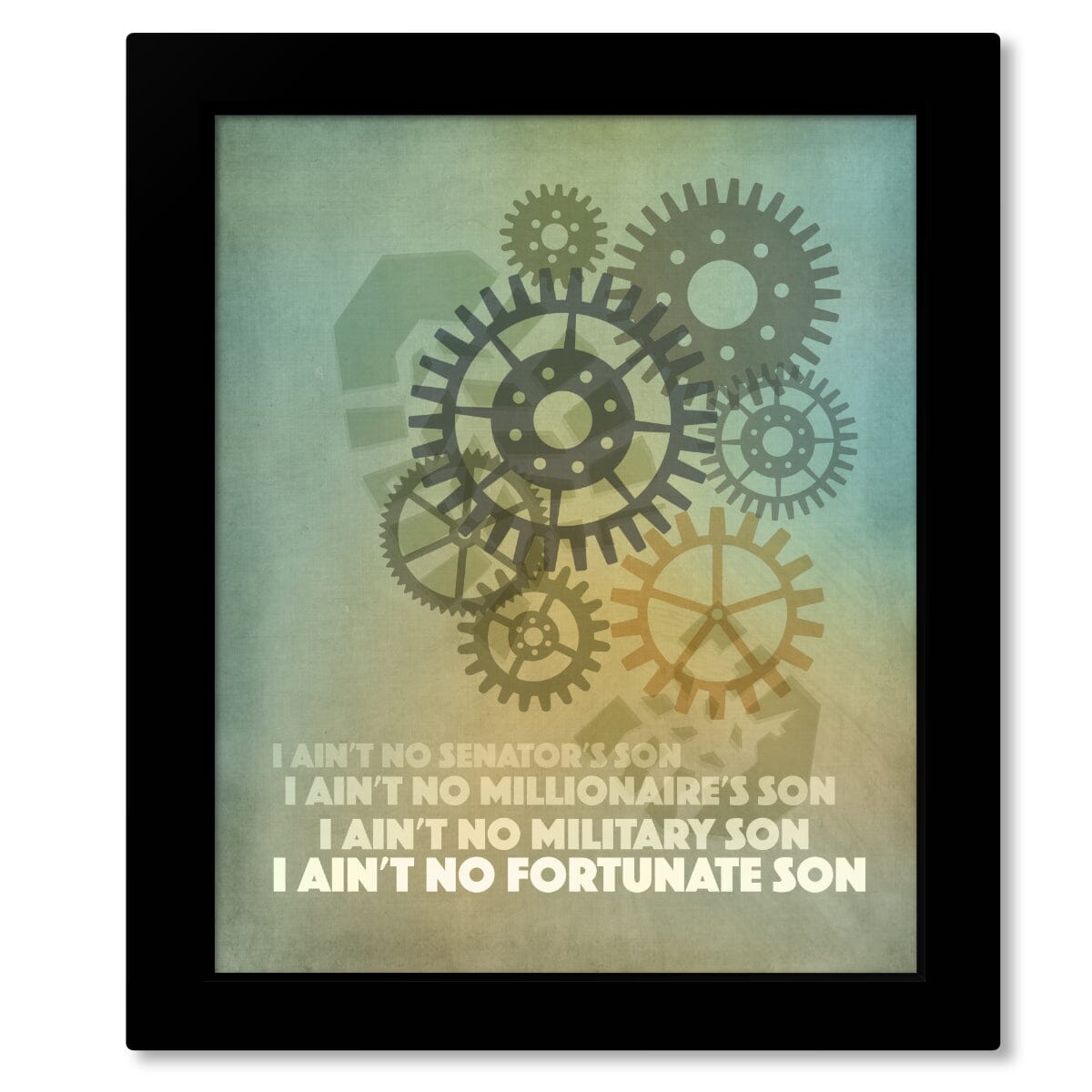 Fortunate Son by Creedence Clearwater Revival - Lyric Art Song Lyrics Art Song Lyrics Art 8x10 Framed Print (without mat) 