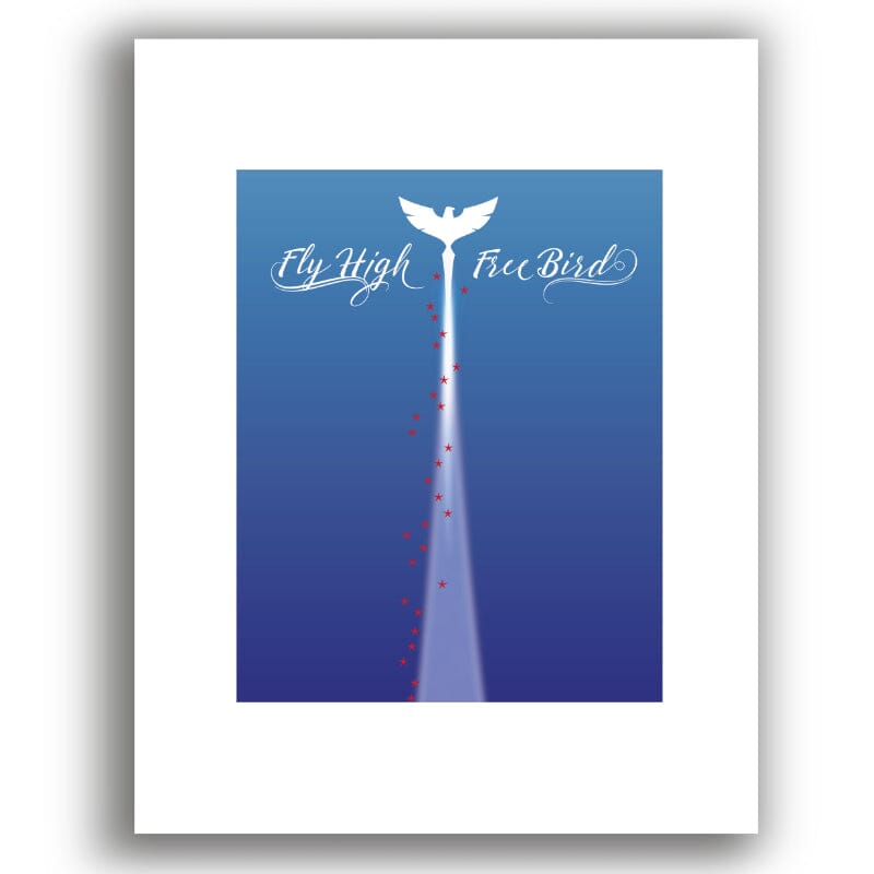 Free Bird by Lynyrd Skynyrd - Rock Music Song Lyric Artwork Song Lyrics Art Song Lyrics Art 8x10 Unframed White Matted Print 