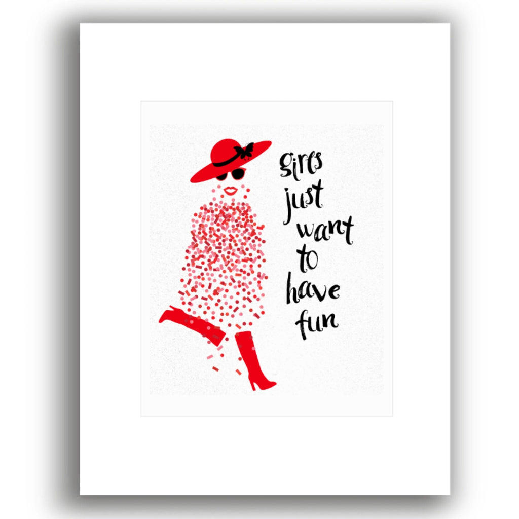 Girls Just Want to Have Fun by Cyndi Lauper - Lyric Inspired Art
